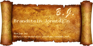 Brandstein Jonatán névjegykártya
